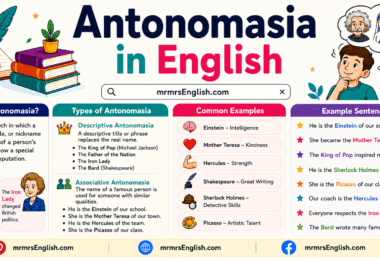 What Is Antonomasia in English Meaning and Example Sentences