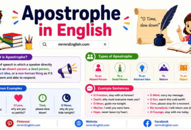 Apostrophe Meaning in English with Definition and Examples