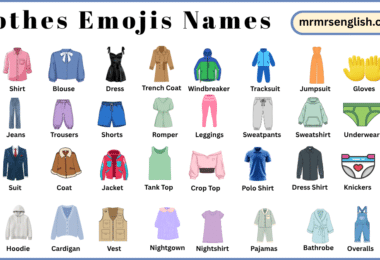 Clothes Emojis Names in English with Their Pictures