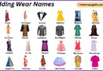 Wedding Wear Names in English with Their Pictures