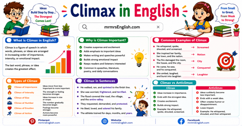 What Is Climax Meaning, Definition, and Examples in English