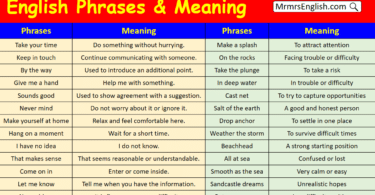 1000 English Phrases with meanings PDF