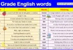1st Grade Vocabulary Words with meaning in English with PDF
