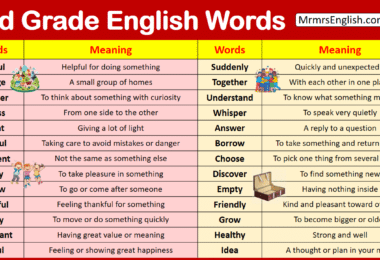 2nd Grade Vocabulary Words