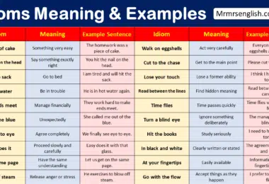 500 Idioms Meaning and Examples in English with Pictures