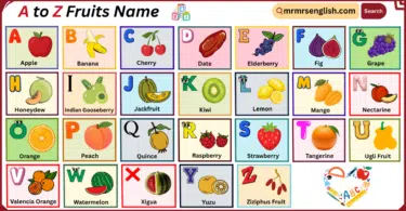 A to Z Vegetables Names in English with their Pictures
