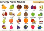 High Energy Fruits Names in English with Their Pictures