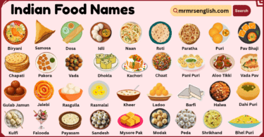 Indian Food Names with Their Pictures