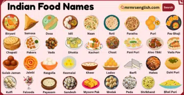 Indian Food Names with Their Pictures