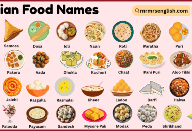 Indian Food Names with Their Pictures