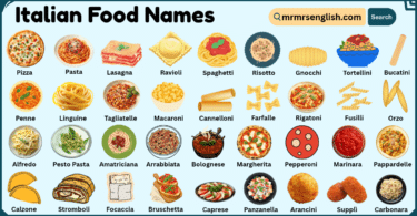 Italian Food Names with Their Pictures