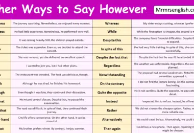 Other Ways to Say However in English with Pictures